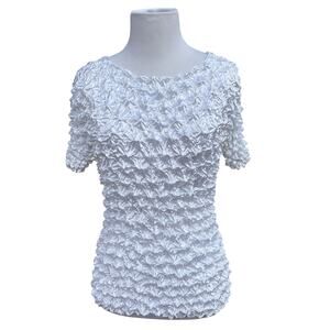 Y2K FC White Popcorn Crinkle Bubble Tee